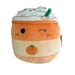 Squishmallows Delindy Pumpkin Spice Latte Kids 12" Orange Fall Harvest Plush